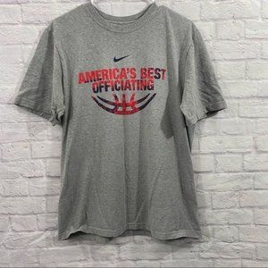 Nike Regular Fit Americas Best Officiating Gray short sleeve Tee Mens L PreOwned